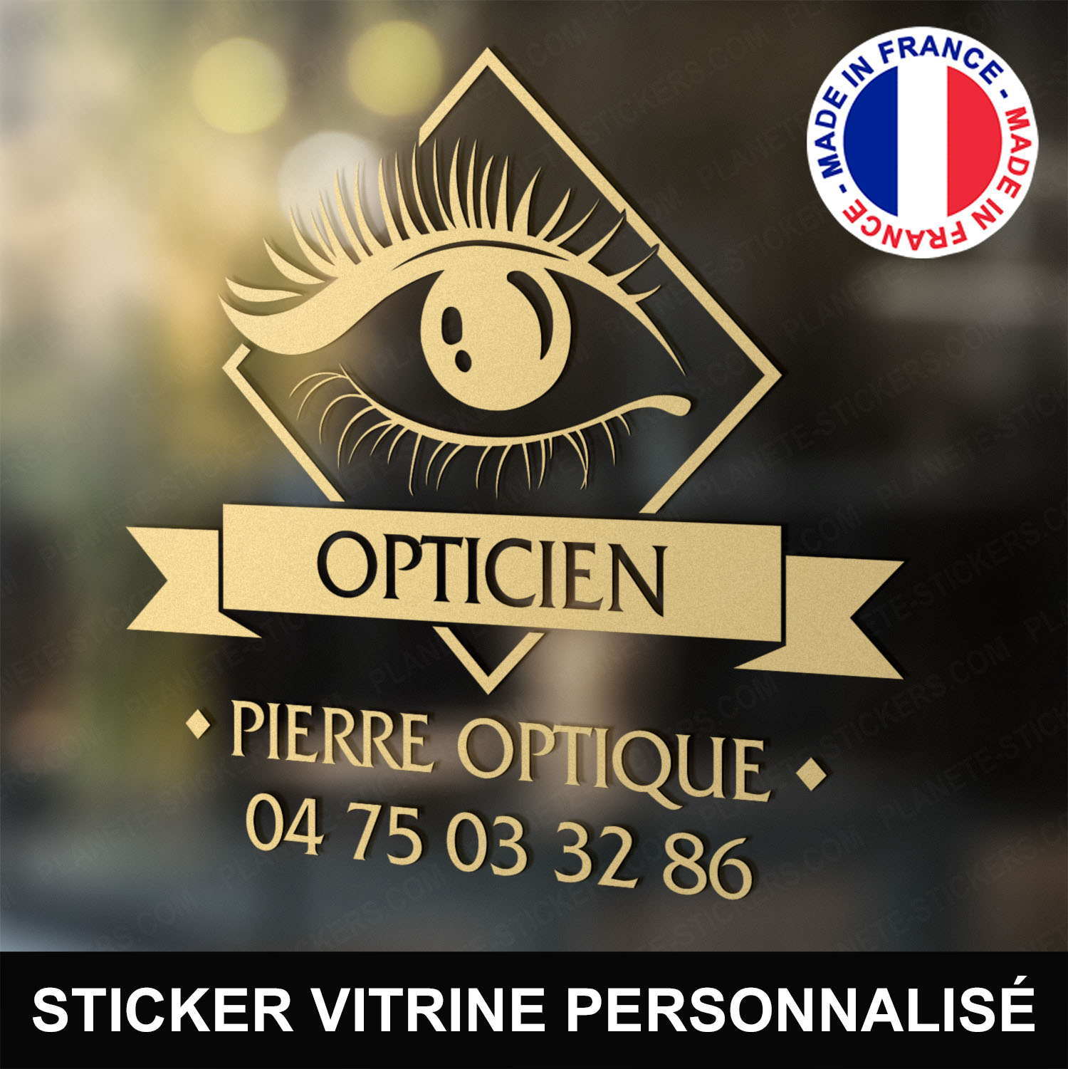ref18opticienvitrine-stickers-opticien-vitrine-optique-sticker-personnalisé-lunetier-autocollant-pro-opticiens-vitre-magasin-boutique-opticienne-professionnel-logo-lunettes-oeil
