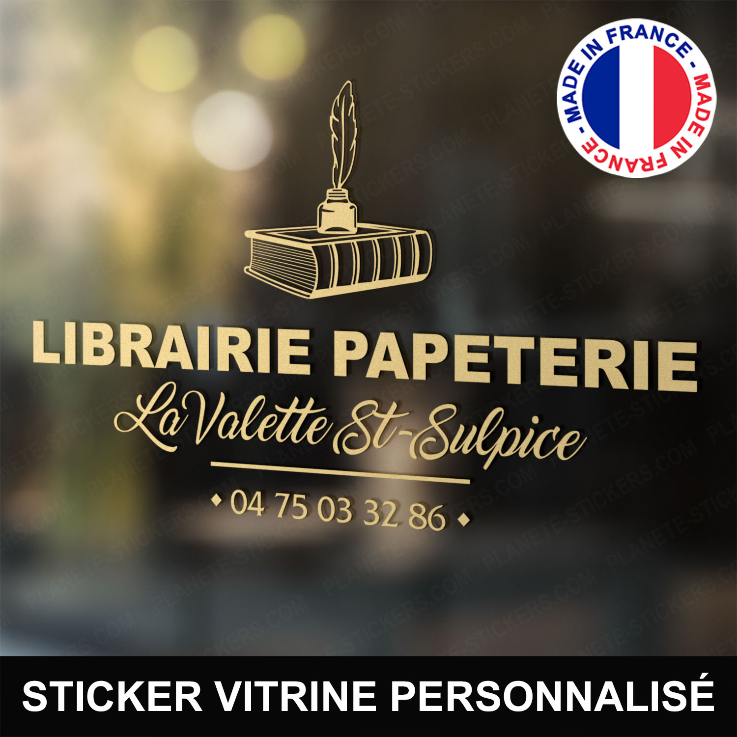 ref4librairiepapeterievitrine-stickers-librairie-papeterie-vitrine-sticker-personnalisé-autocollant-vitre-vitrophanie-logo-plume-encrier