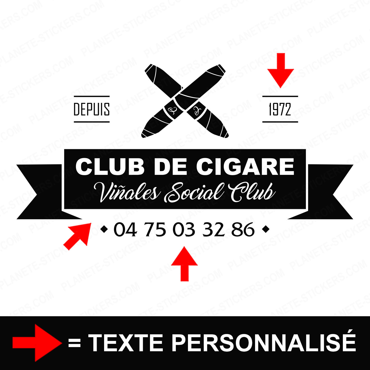 ref13clubdecigarevitrine-stickers-cigare-club-vitrine-sticker-cigar-personnalisé-fumoir-autocollant-tabac-pro-vitre-professionnel-logo-cigares-croisés-2