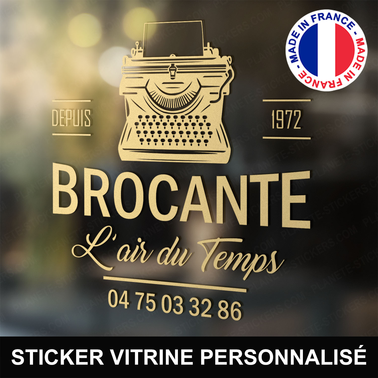 ref8brocantevitrine-stickers-brocante-vitrine-sticker-brocanteur-vitrophanie-personnalisé-autocollant-pro-magasin-boutique-vitre-logo-machine-à-écrire