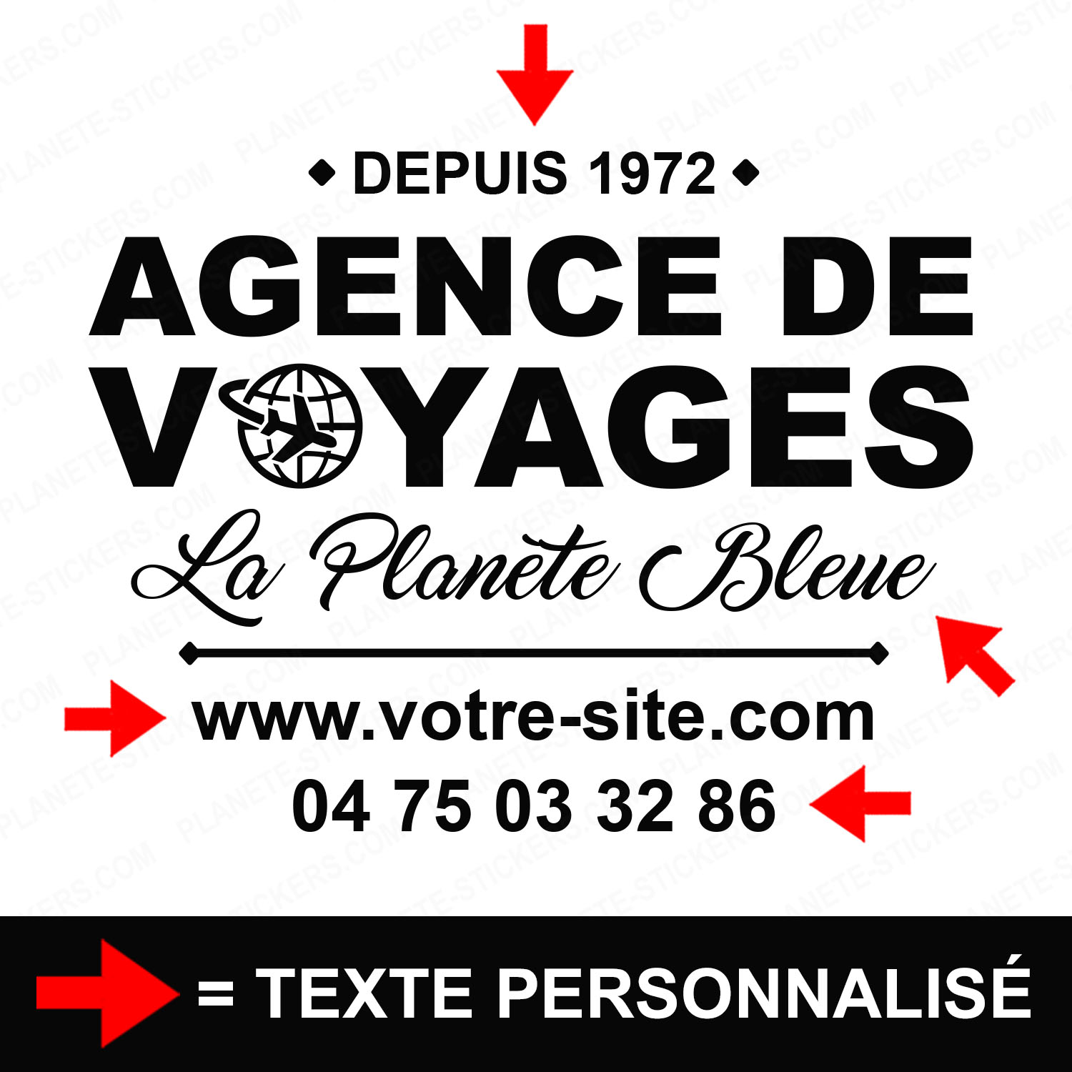 ref13agencedevoyagesvitrine-stickers-agence-de-voyages-vitrine-sticker-voyagiste-personnalisé-autocollant-vitrophanie-agent-voyage-vitre-logo-terre-avion-2