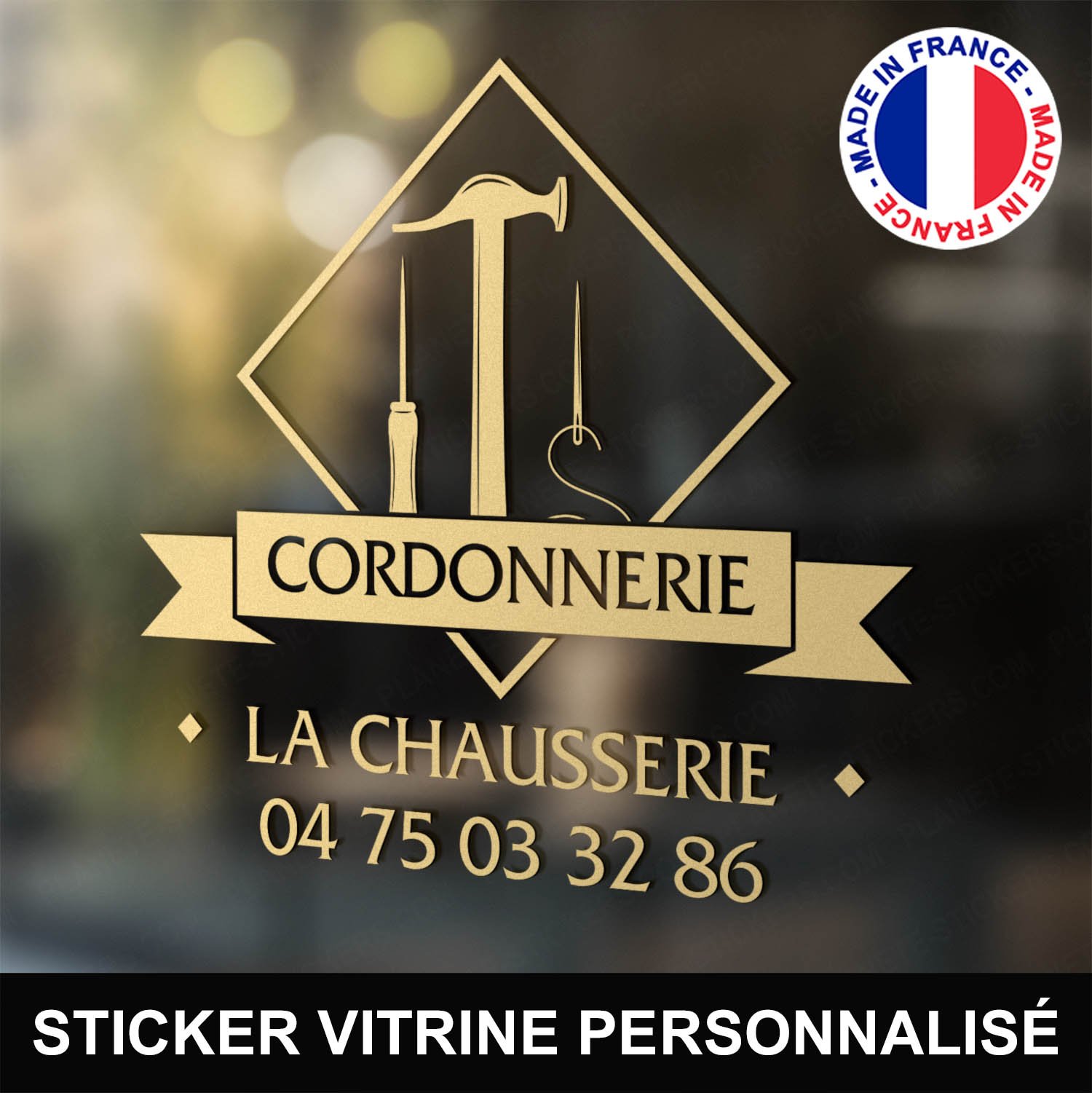 ref4cordonniervitrine-stickers-cordonnerie-vitrine-sticker-personnalisé-autocollant-atelier-chaussure-marteau-reparation-pro-professionnel