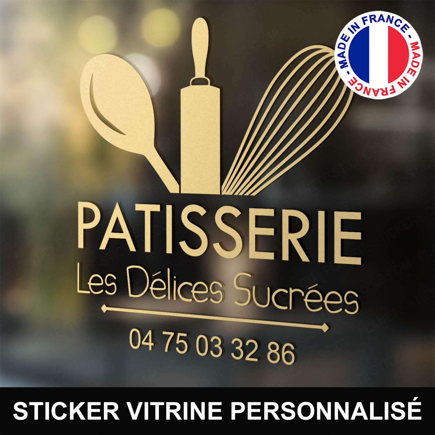 ref4patisserievitrine-stickers-patissier-vitrine-sticker-personnalisé-autocollant-pro-fouet-rouleau-cuilliere-commerce-professionnel