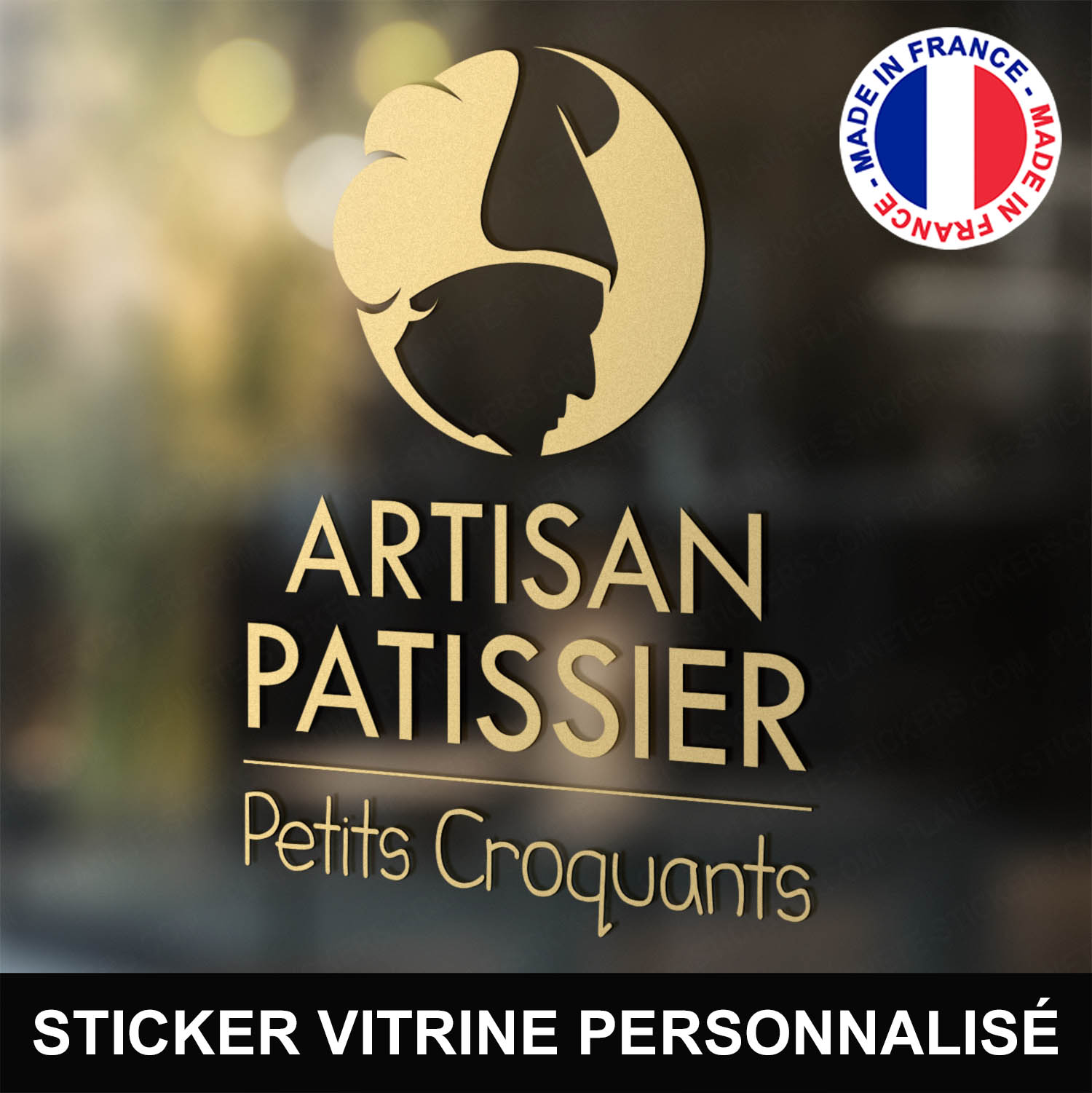 ref5patisserievitrine-stickers-patissier-vitrine-sticker-personnalisé-autocollant-toque-commerce-professionnel