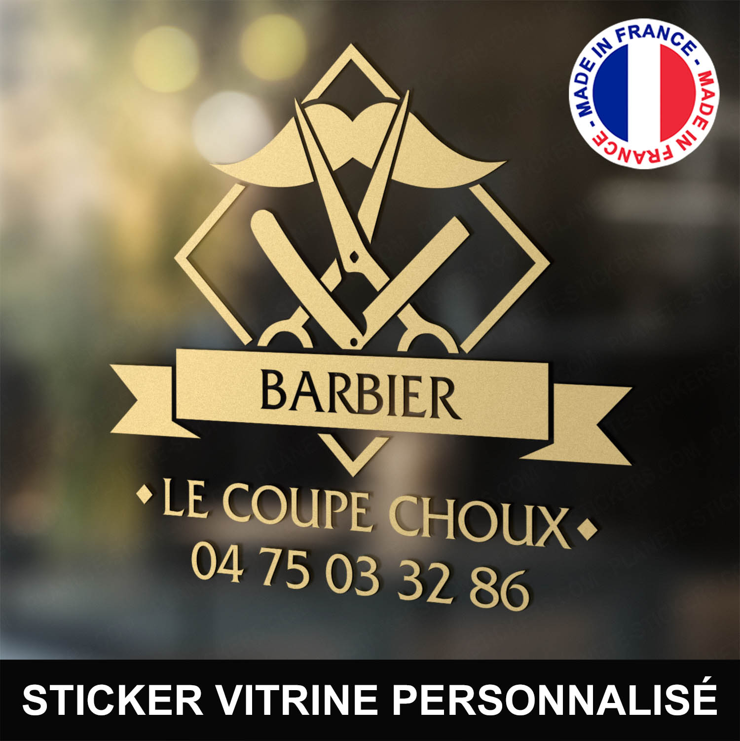 ref6barbiervitrine-stickers-barbier-vitrine-sticker-personnalisé-autocollant-boutique-pro-barber-shop-coiffeur-moustache-rasoir-salon-professionnel