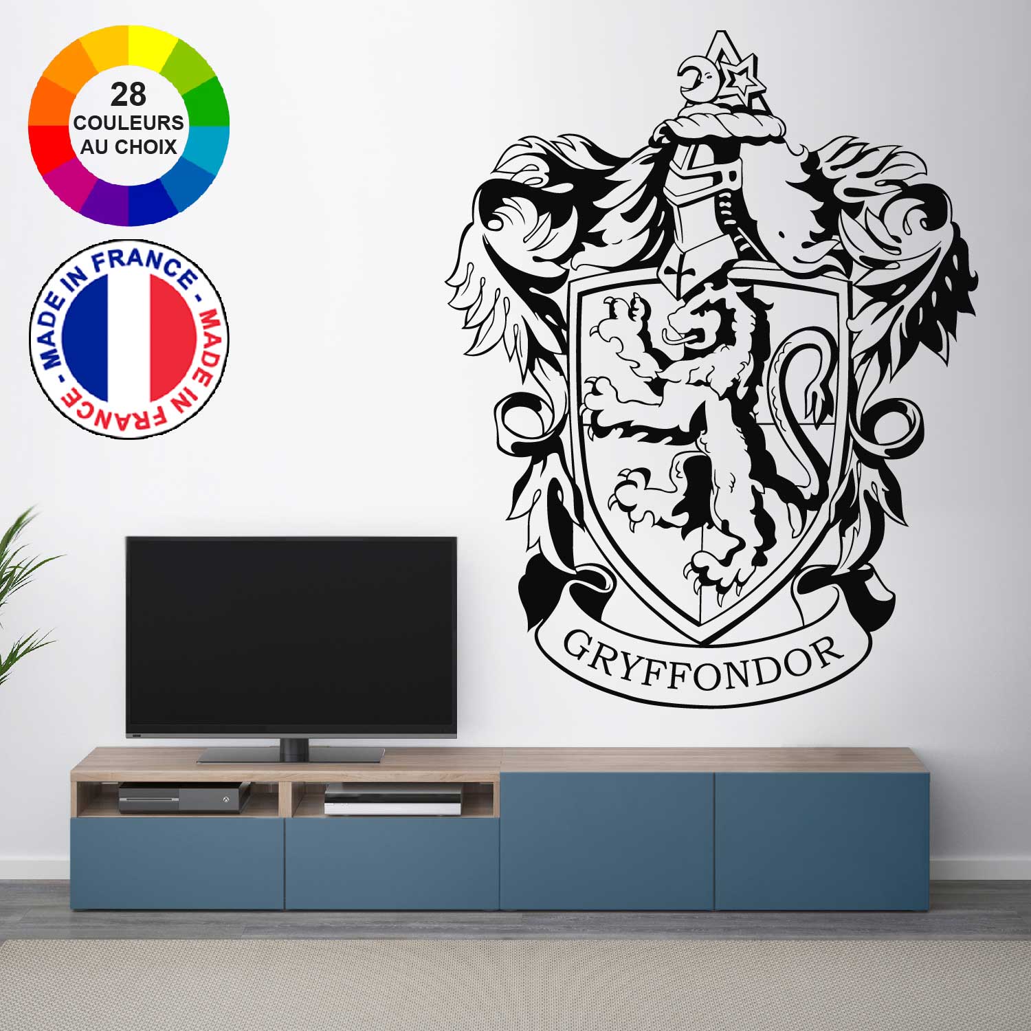 ref4harrypotter-stickers-gryffondor-autocollant-mural-stickers-muraux-gryffondor-sticker-blason-poudlard-déco-film-salon-chambre-harry-potter-film-fan-art-70m