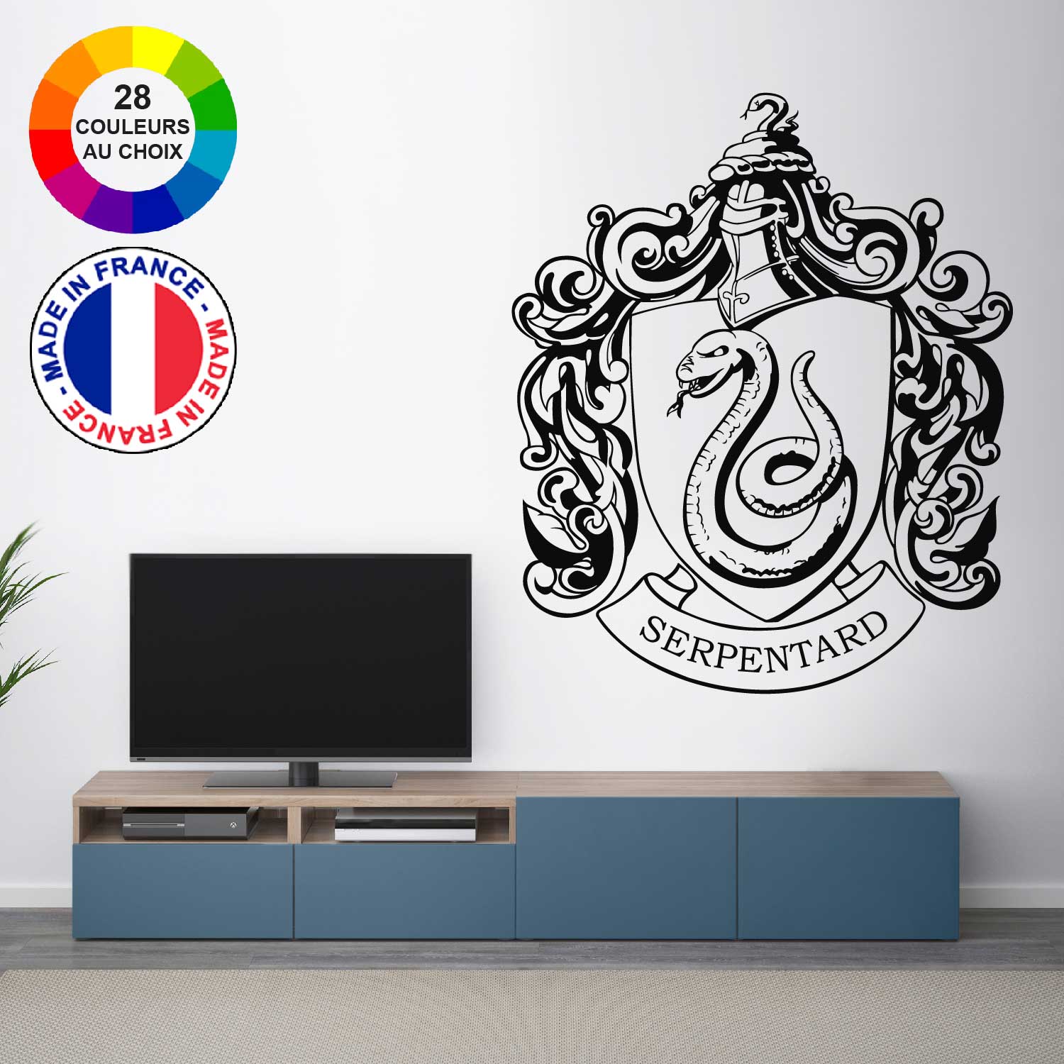 ref5harrypotter-stickers-serpentard-autocollant-mural-stickers-muraux-serpentard-sticker-blason-poudlard-déco-film-salon-chambre-harry-potter-film-fan-art-70m