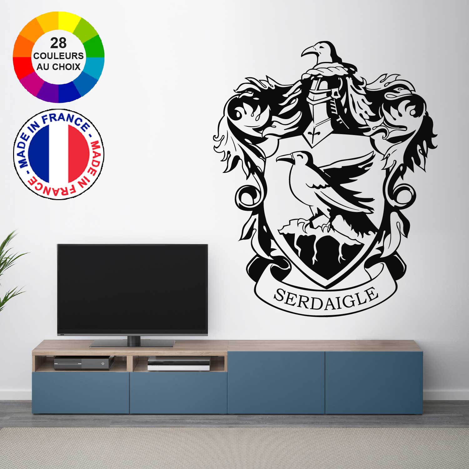 ref7harrypotter-stickers-serdaigle-autocollant-mural-stickers-muraux-serdaigle-sticker-blason-poudlard-déco-film-salon-chambre-harry-potter-film-fan-art-70m