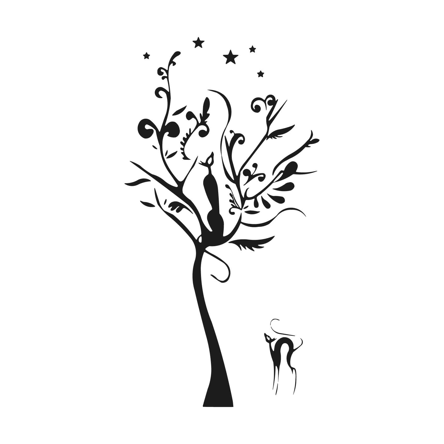 Stickers Arbre Chat Autocollant Muraux Et Deco