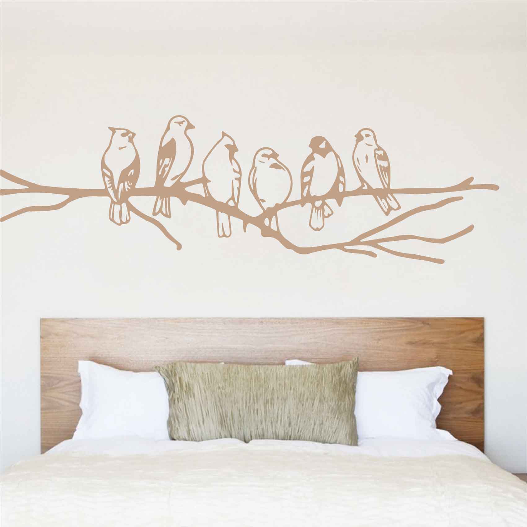 Sticker mural 12 oiseaux sur des branches - 50x70 cm