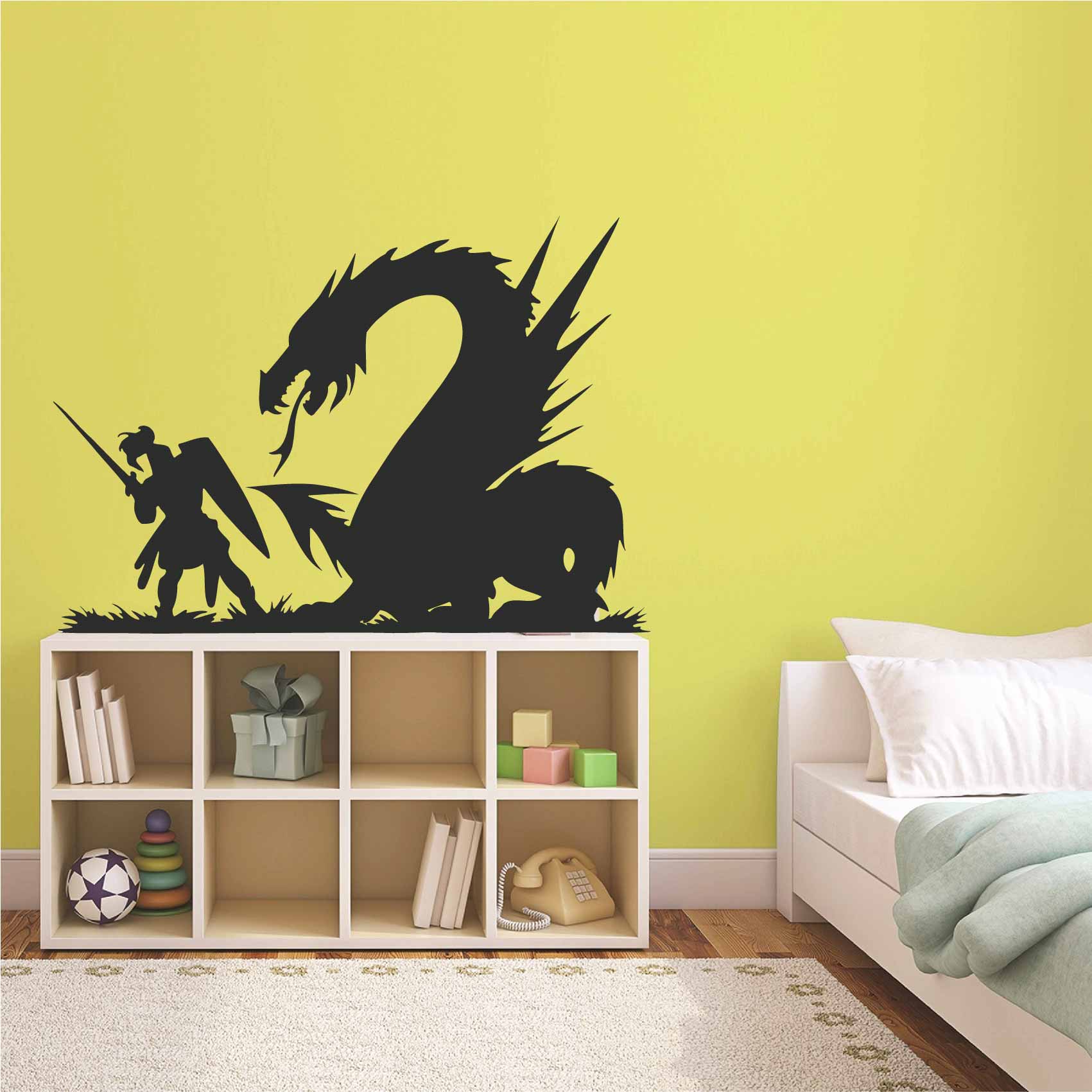 stickers-chevalier-dragon-ref5chevalier-autocollant-muraux-chevaliers-sticker-chambre-enfant-deco-knight-mural-garçon