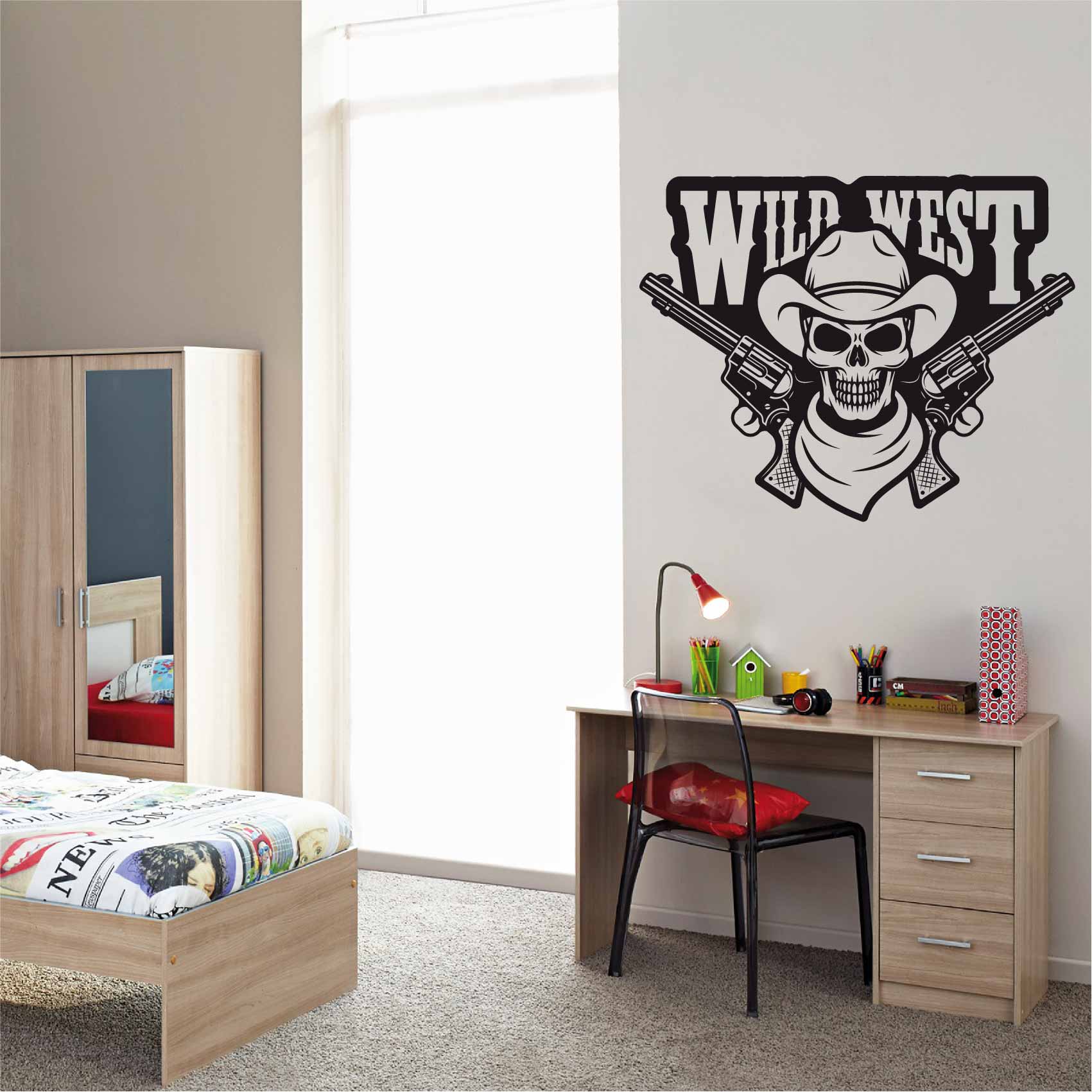 stickers-wild-west-ref11cowboy-autocollant-muraux-cow-boy-sticker-western-chambre-enfant-garçon-salon-deco
