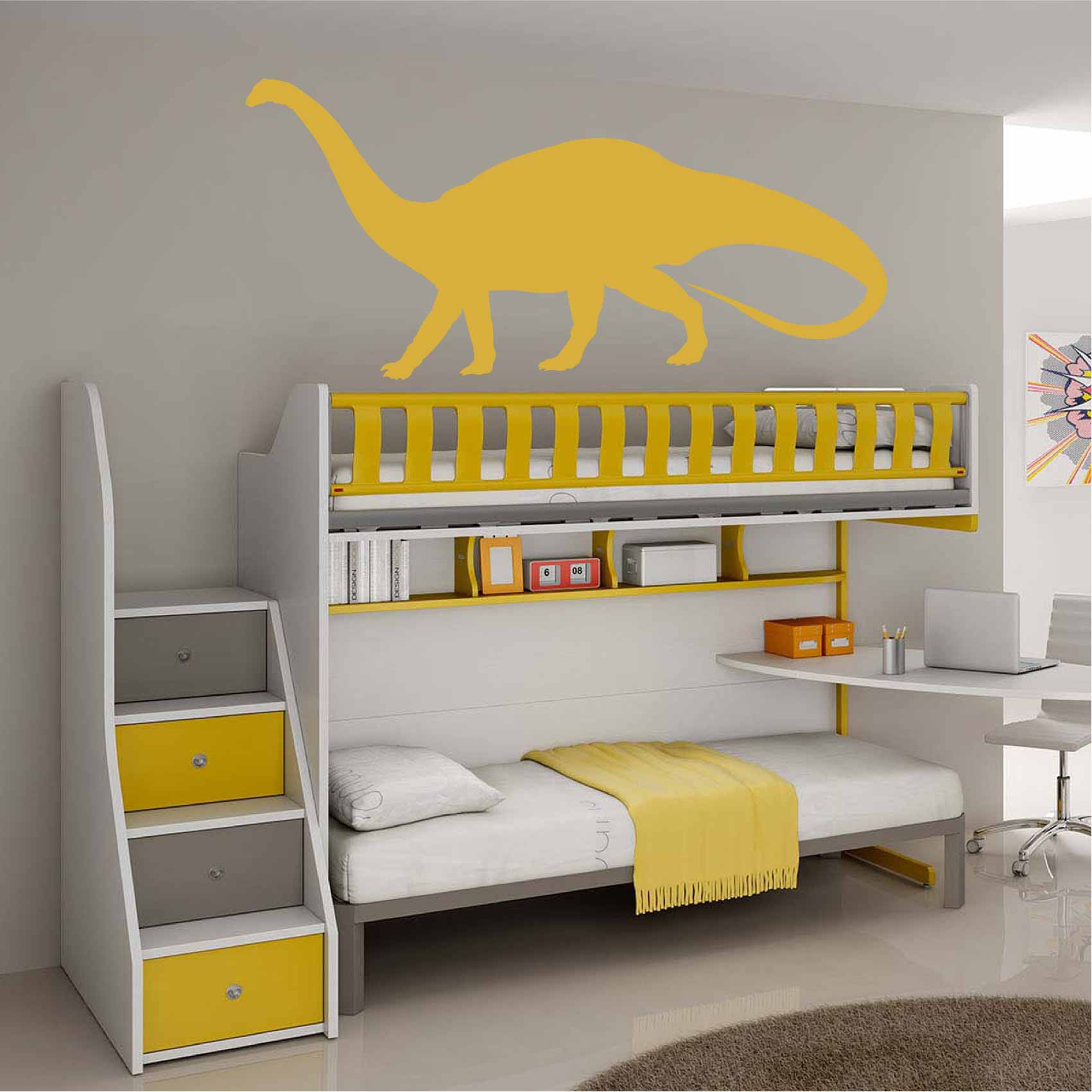 Sticker Dinosaure avec prénom - Décoration chambre garçon