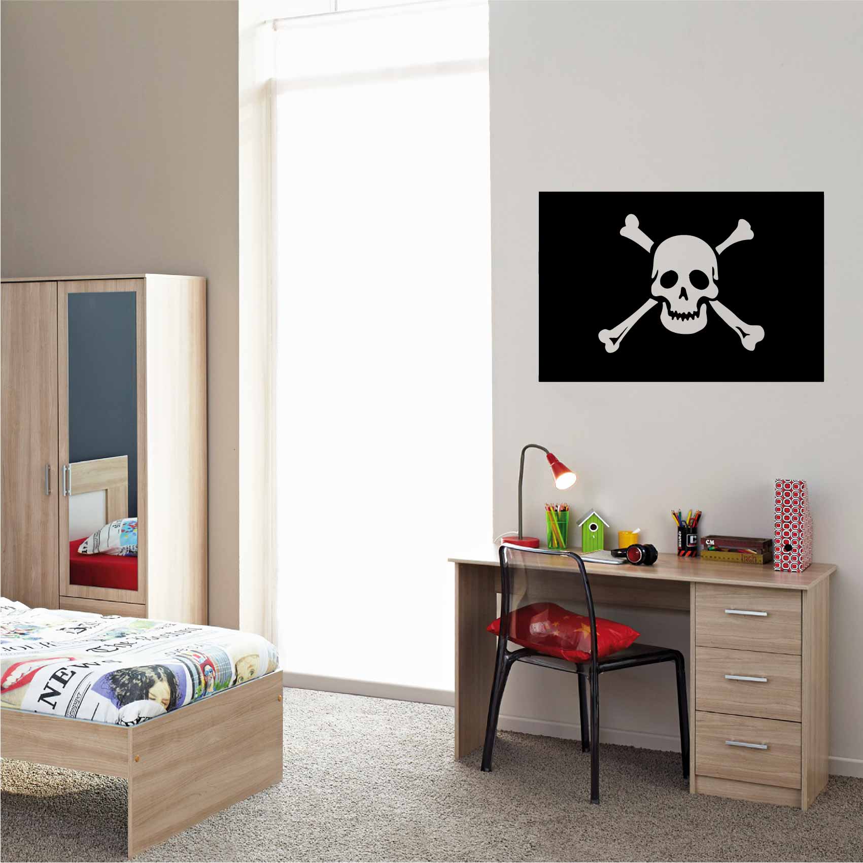 Stickers Pirate tete de mort - Autocollant muraux et deco