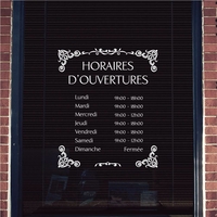 Stickers Horaires Ouverture Personnalisés - Stickers Vitrine Pro