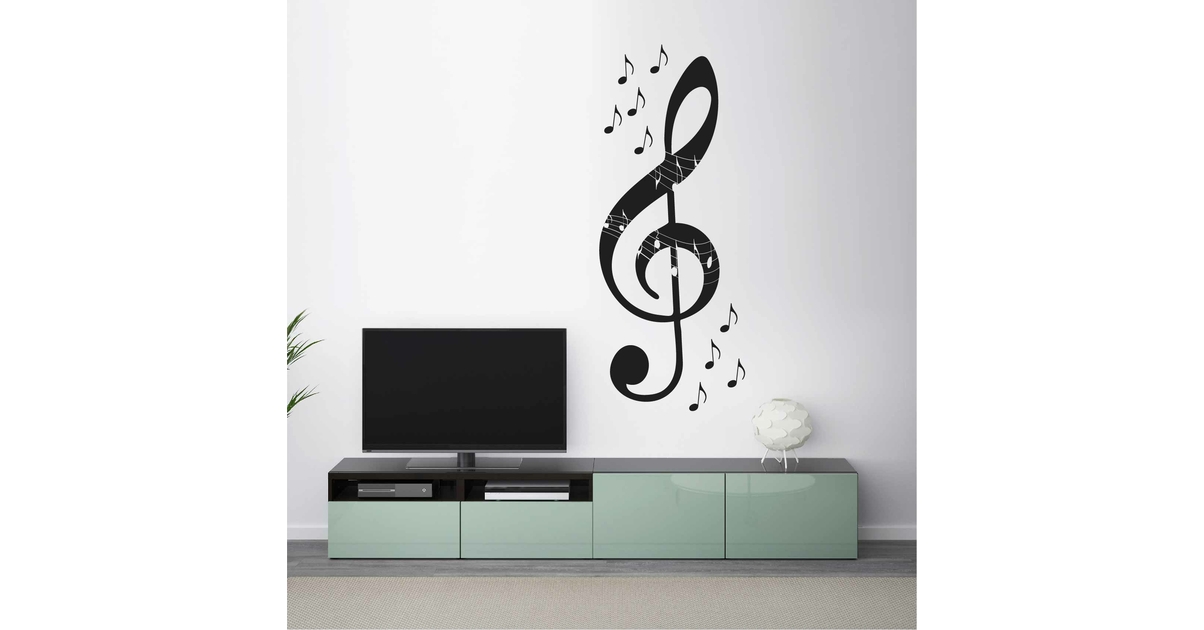 Akachafactory Aufkleber „Note Partition Musik“ – 100x40 Mm, Vinyl, Wetterbeständig, Für Auto & Motorrad