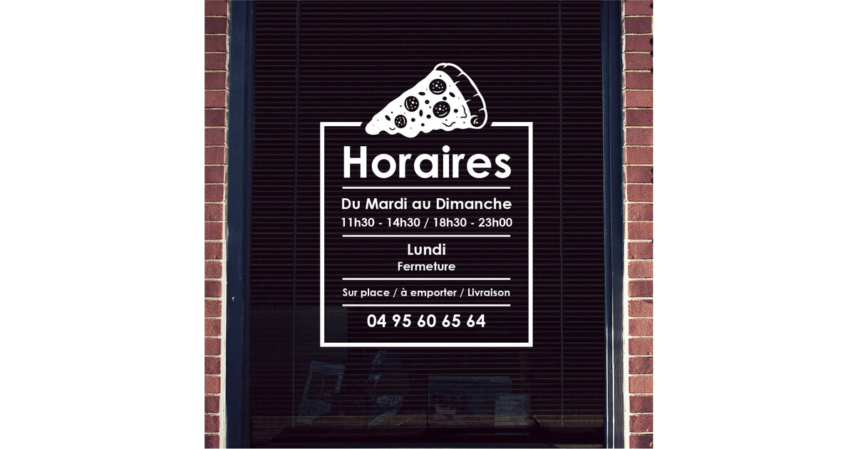 Autocollant Vitrine Pizza Fraîche - Motif Appétissant Pour Café/Restaurant