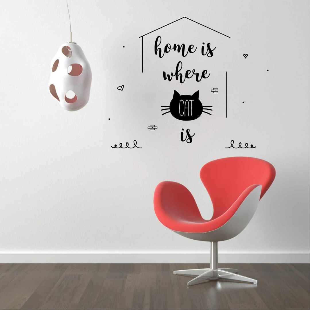 Autocollant mural en vinyle avec citation « Home Sweet