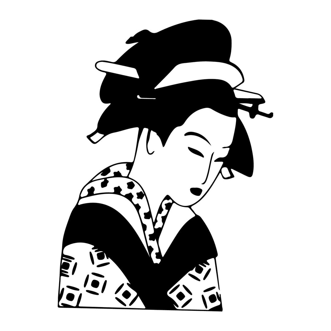 Sticker De Porte Japonais Style Geisha - 95x215 Cm, PVC Amovible, Facile à Poser - 7