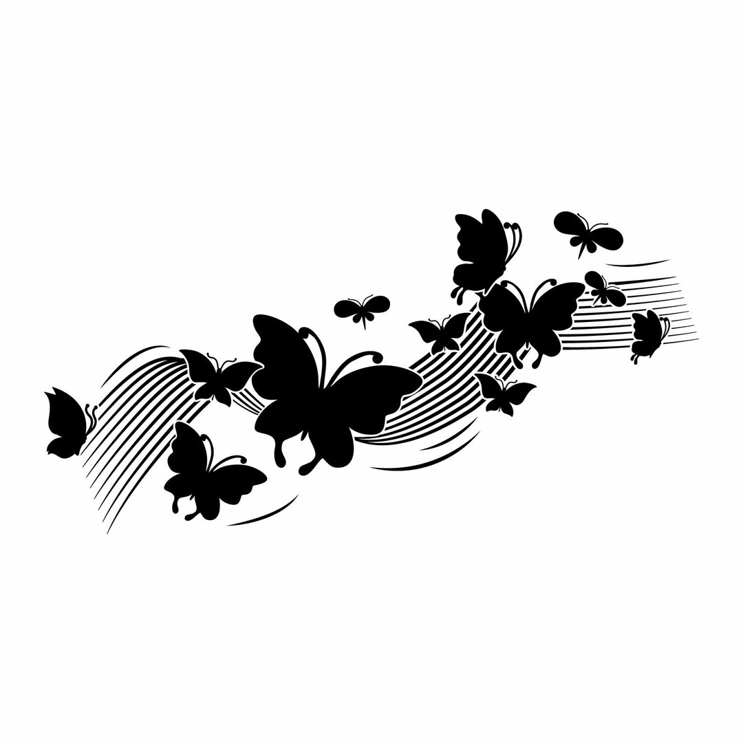 Autocollant Mural Branche Aux Papillons - Sticker Déco Pour Chambre, Salon, Voiture... - Neuf