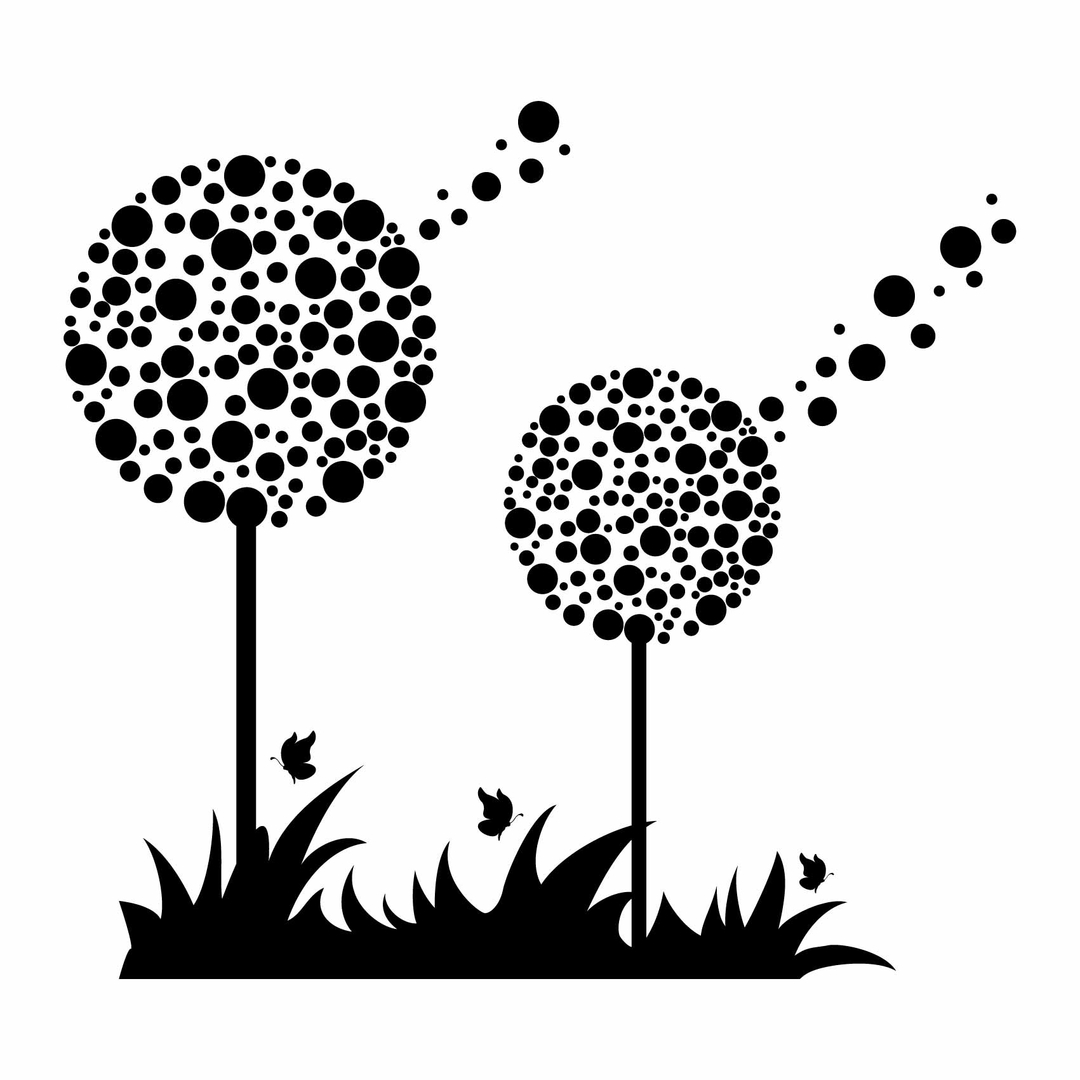 Decalmile Stickers Muraux Pissenlit Bleues Autocollant Mural