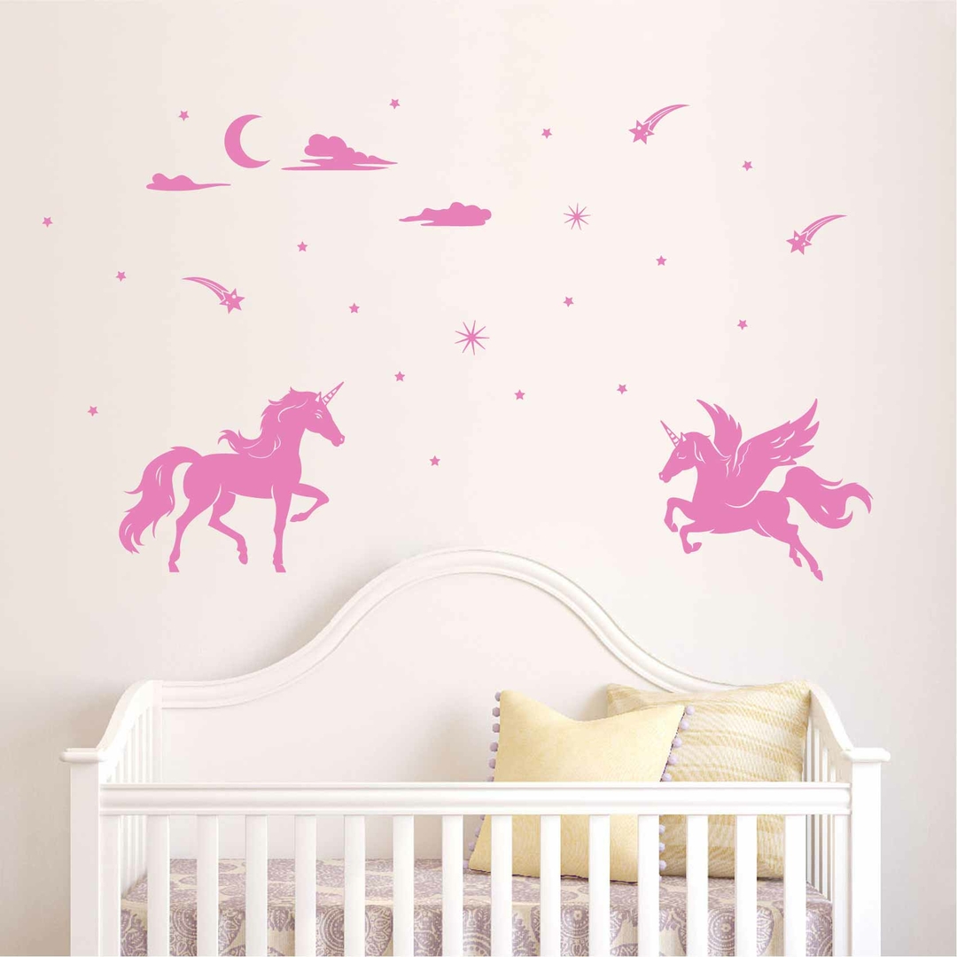 Sticker enfant cheval Licorne - Art Déco Stickers