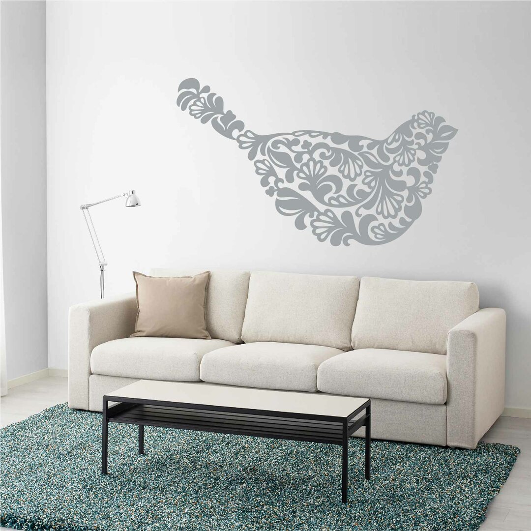 Autocollant Mural Oiseau Et Nid Fleuri - Décoration Repositionnable Bleue - Prime Decals