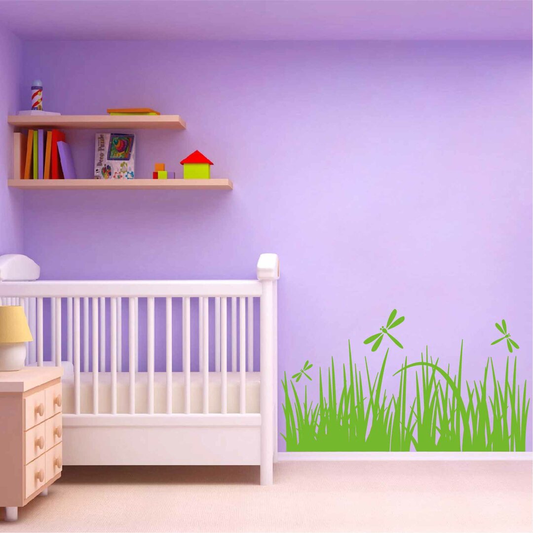 Autocollant Mural Vert Forêt Et Herbe - Décoration Bébé Et Crèche Moderne