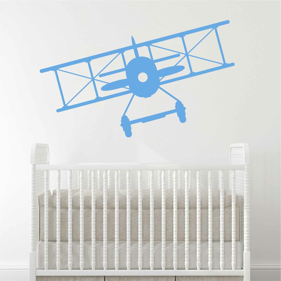 SUPERDANT - Sticker Mural Avion Et Parachute 3D - Dimensions ~98x29cm - Vinyle Amovible - Décor Chambre Enfant, Maternelle - Thème Ciel Et Nuages