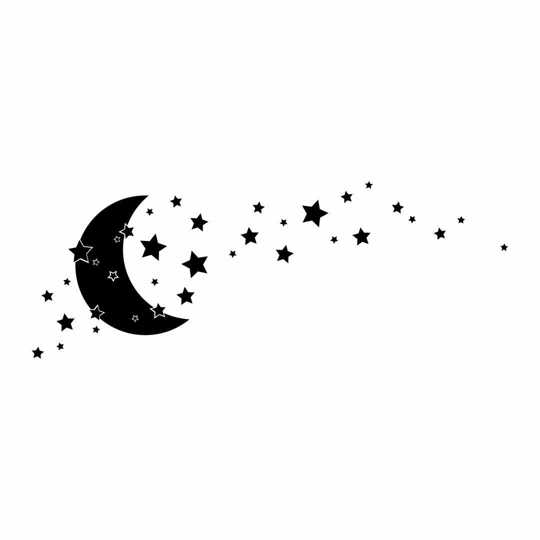 Lune Sticker Stickers Lune et etoiles - Autocollant muraux et deco