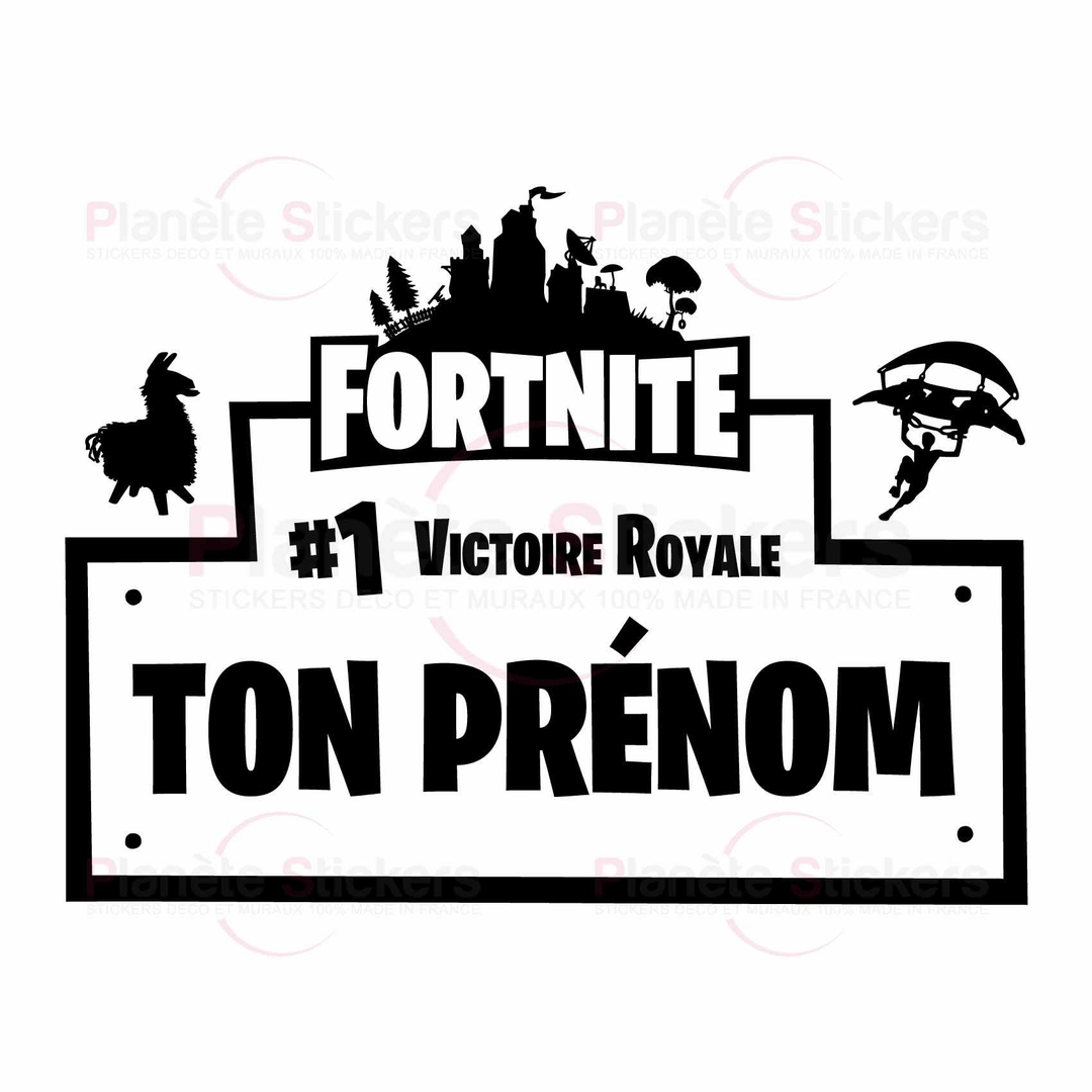 Stickers Fortnite Nom Personnalisé Autocollant muraux et deco