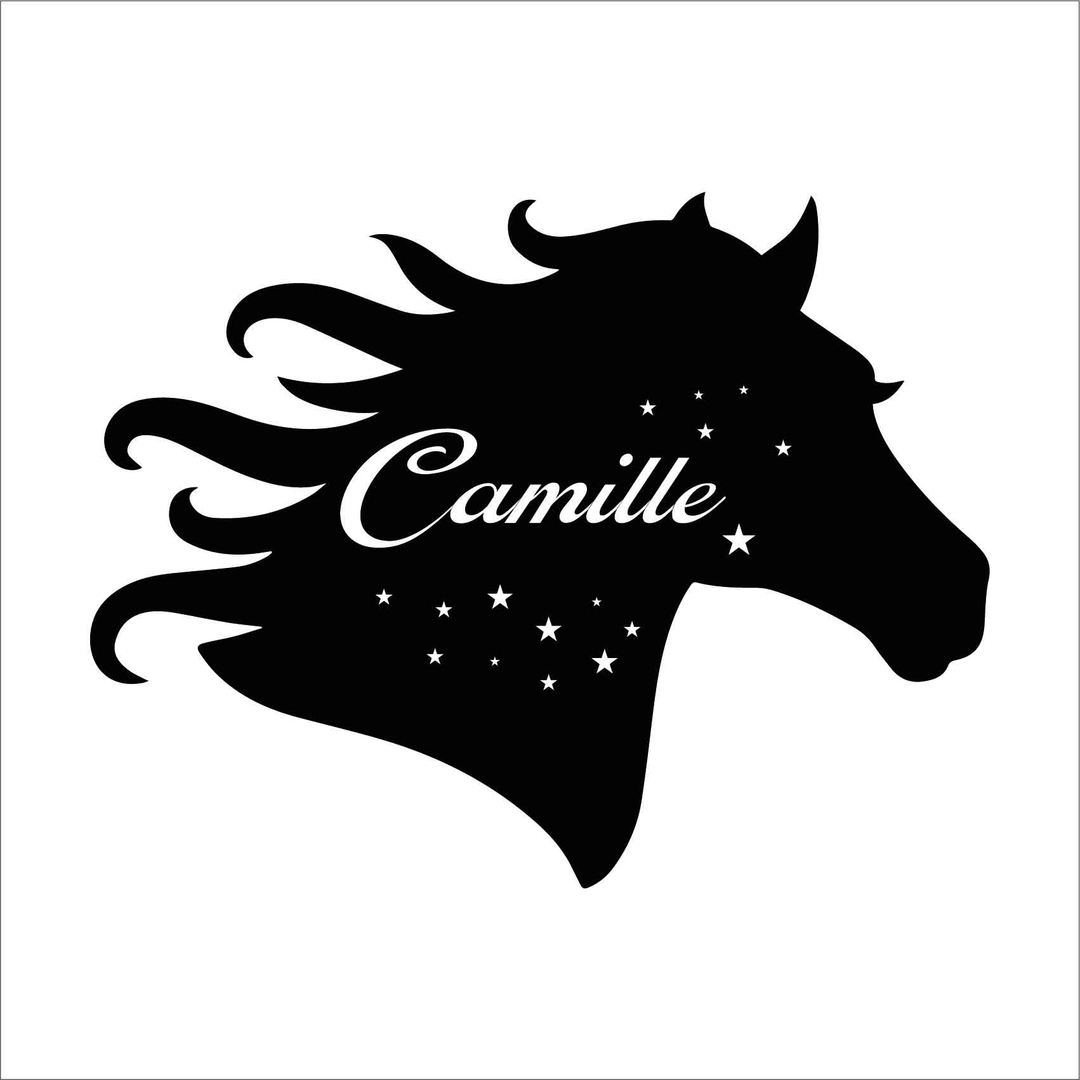 Stickers Cheval Nom Personnalisable Autocollant muraux et deco