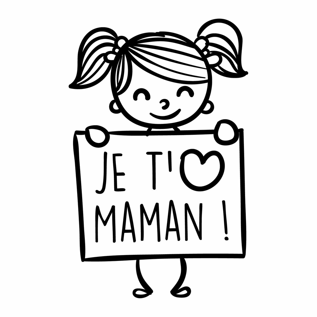 Stickers Je t'aime Maman  Autocollant muraux et deco