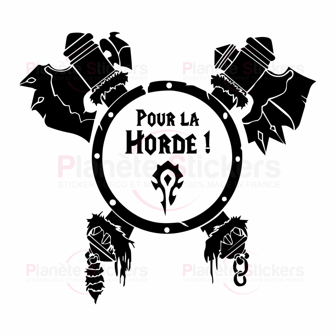 Stickers pour la Horde Bouclier WoW Autocollant muraux et deco
