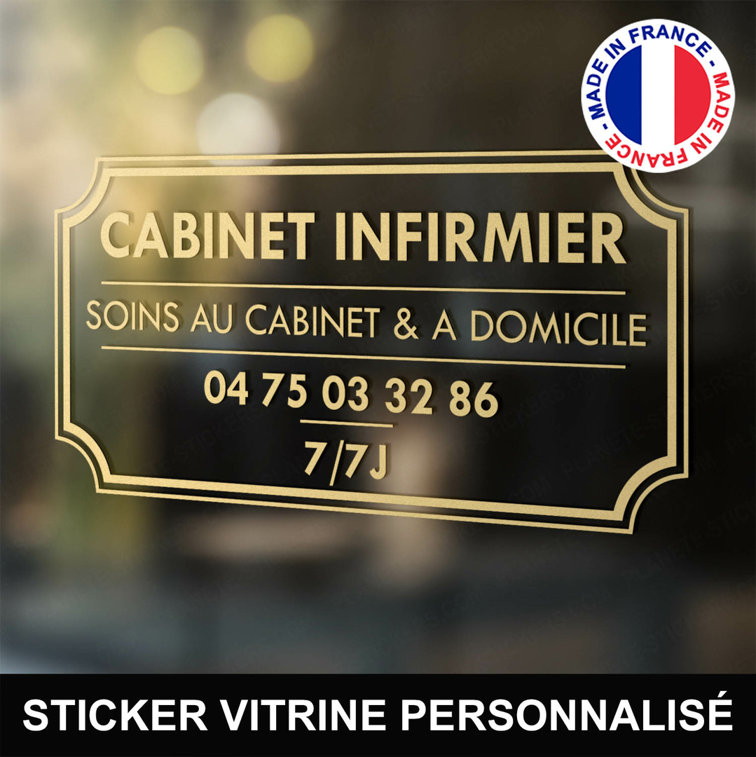 Stickers Cabinet Infirmier Vitrine personnalisé plaque