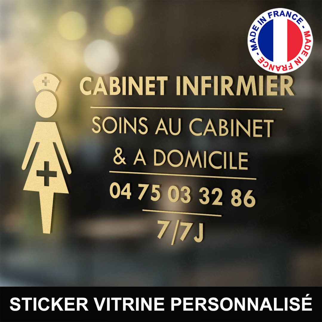 Stickers Cabinet Infirmier Vitrine personnalisé nurse