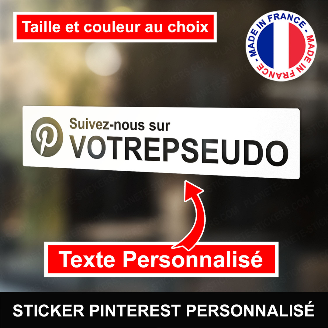 Stickers Pinterest personnalisé m2 Autocollant Pinterest Pro
