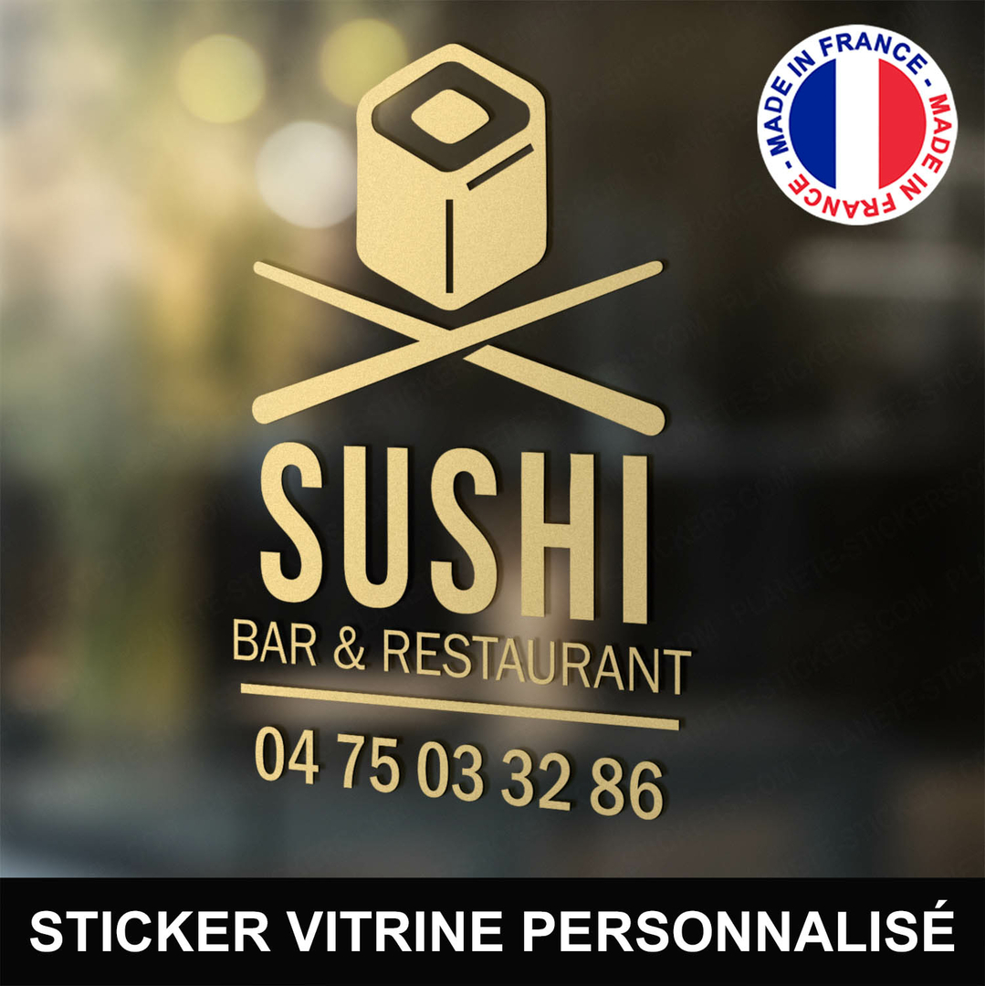 Stickers Sushi Bar Vitrine - Vitrophanie Autocollant Maki