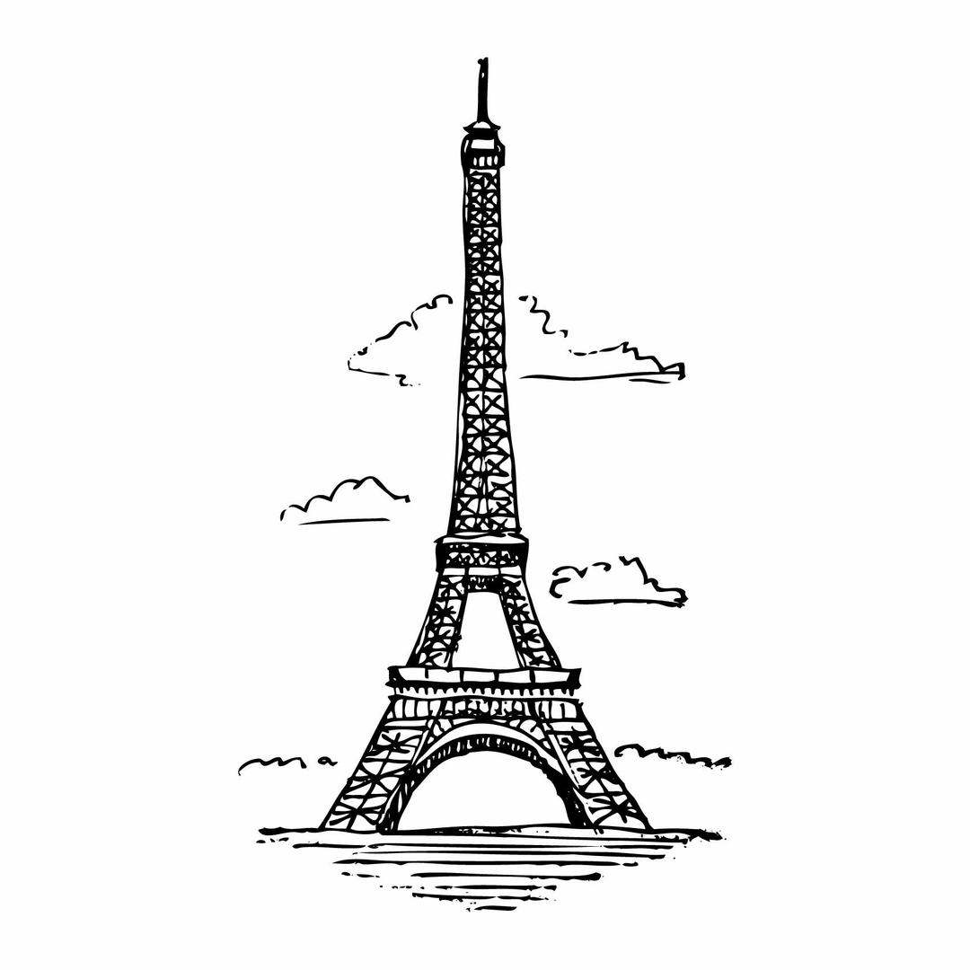 Stickers Tour Eiffel Dessin - Autocollant muraux et deco