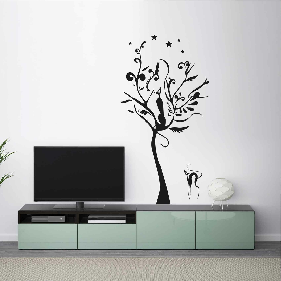 Stickers Muraux Chambre Stickers Muraux Grand Arbre De Fleurs Cerisier Oiseau Autocollant Mural Fleurs Décoration Murale Chambre à Coucher Salon Bureau - Maison Stickers Chambre Fille