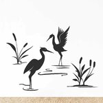 stickers-hérons-ref6oiseaux-stickers-muraux-oiseaux-autocollant-chambre-salon-deco-sticker-mural-oiseau-animaux