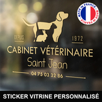 ref10veterinairevitrine-stickers-cabinet-vétérinaire-vitrine-sticker-personnalisé-autocollant-pro-veterinaire-professionnel