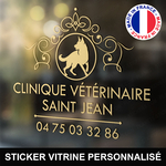 ref15veterinairevitrine-stickers-clinique-vétérinaire-vitrine-sticker-personnalisé-autocollant-pro-veterinaire-professionnel