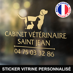 ref18veterinairevitrine-stickers-cabinet-vétérinaire-vitrine-sticker-personnalisé-autocollant-pro-veterinaire-professionnel