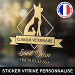 ref19veterinairevitrine-stickers-clinique-vétérinaire-vitrine-sticker-personnalisé-autocollant-pro-veterinaire-professionnel