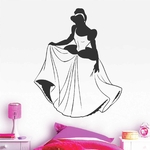 Stickers-princesse-robe-ref17princesse-autocollant-muraux-sticker-silhouette-princess-chambre-fille-enfant-bébé