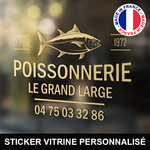 ref17poissonnerievitrine-stickers-poissonnerie-vitrine-sticker-personnalisé-autocollant-poissonnier-pro-vitre-poisson-professionnel-logo-thon