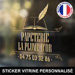 ref7papeterievitrine-stickers-papeterie-vitrine-sticker-personnalisé-autocollant-pro-papetier-vitre-professionnel-logo-plume-livre