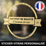 ref7institutdebeautevitrine-stickers-vitrine-institut-de-beauté-sticker-personnalisé-beaute-autocollant-salon-esthétique-esthéticienne-vitre-vitrophanie-logo-horaires