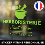 ref4herboristerievitrine-stickers-herboristerie-vitrine-sticker-herboriste-personnalisé-autocollant-para-médical-vitre-vitrophanie-logo-mortier-pilon-plante